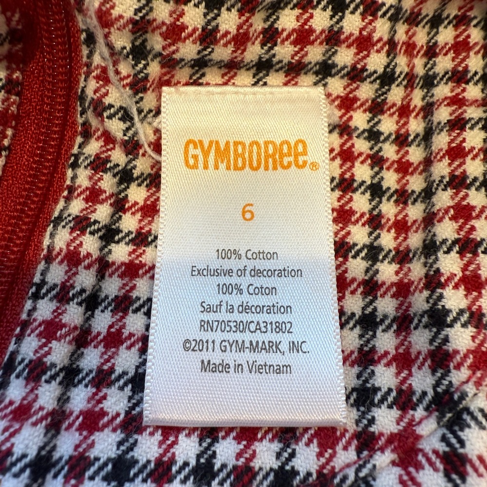Gymboree Girl's Size 6 Dress Houndstooth Red Ruffle Sleeveless Party - Picture 3 of 4